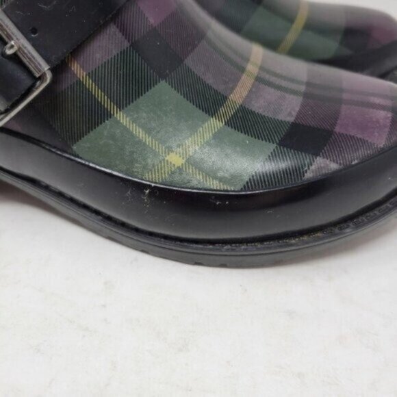 L.L. Bean | Womens Wellies Rain Boots Plaid Purple Green - Picture 8 of 14